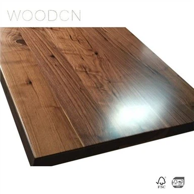 โต๊ะทำงานแบบติดกาวขอบวอลนัทสีดำทึบ