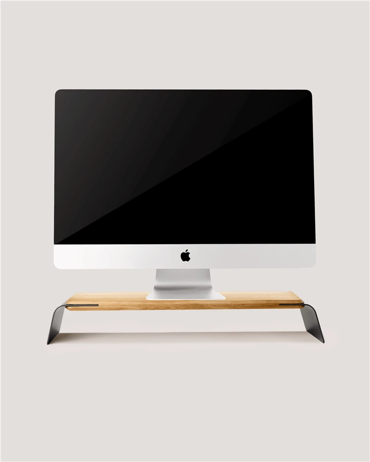 Ergonomic White Oak Wood Soar Monitor Stand For Desk Manufacturer price